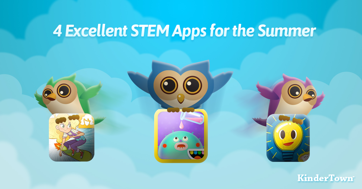Learn about some of KinderTown's favorite STEM apps that your family can enjoy this summer.